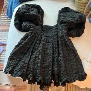 Cecilie Bahnsen Black Mini Dress / Top - Bubble Sleeve